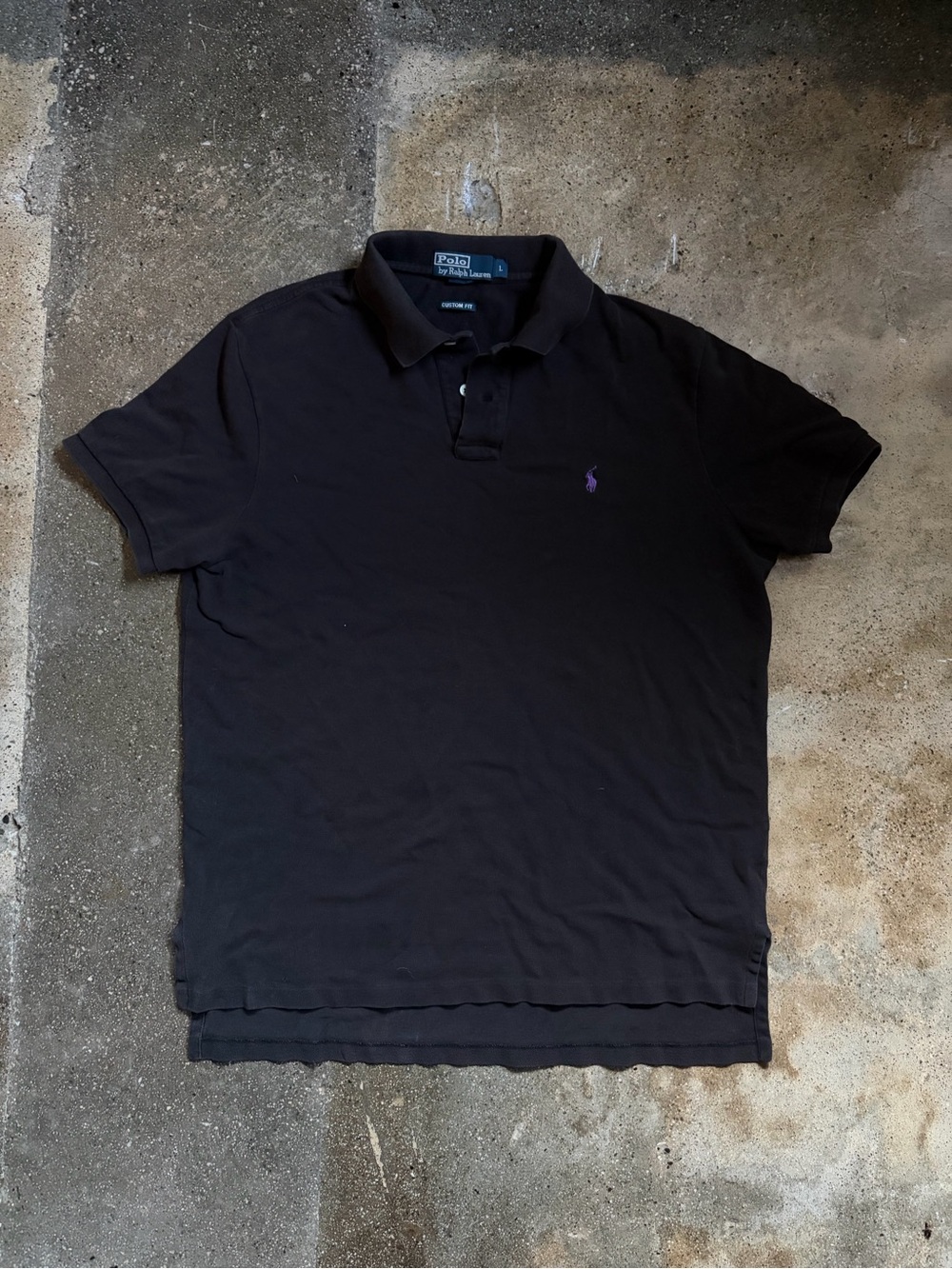 Vintage Polo by Ralph Lauren Black Polo with Purple Pony